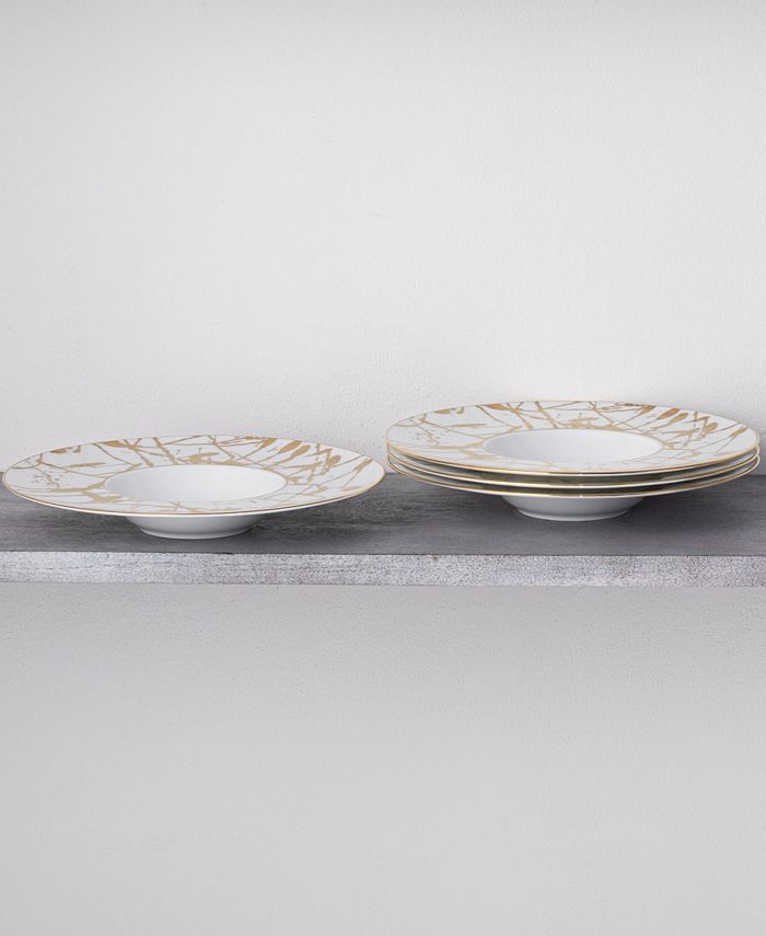 Raptures Gold Set Of 4 Rim Soup Bowls, Service For 4 Noritake Raptures Gold Set Of 4 Rim Soup Bowls, Service For 4 -VilleroyBoch shop