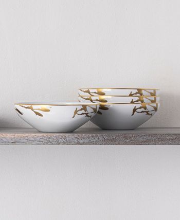 Raptures Gold Set Of 4 Cereal Bowls, Service For 4 Noritake Raptures Gold Set Of 4 Cereal Bowls, Service For 4 -VilleroyBoch shop