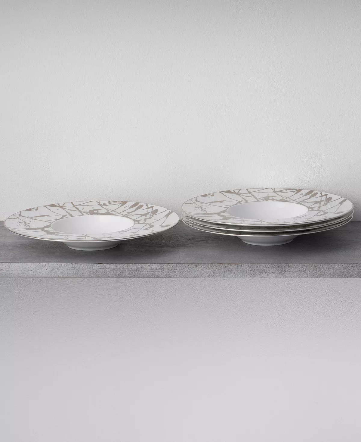 Noritake Raptures Platinum Set Of 4 Rim Soup Bowls, Service For 4 - Image 2