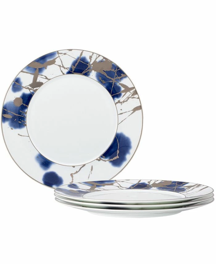 Noritake Jubilant Days Platinum Set Of 4 Dinner Plates, Service For 4