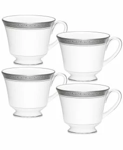 Noritake Crestwood Platinum Set Of 4 Cups, Service For 4