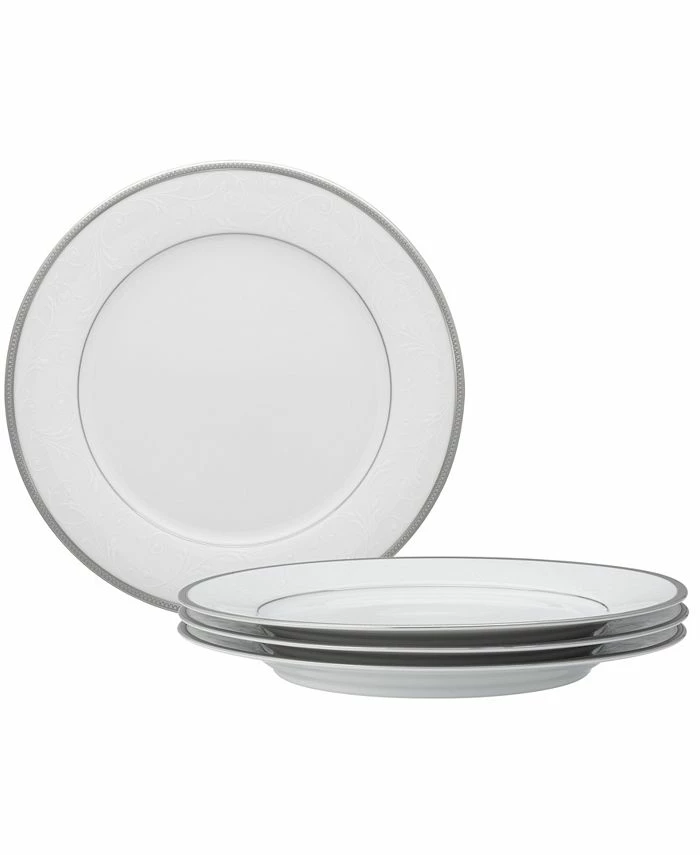 Noritake Regina Platinum Set Of 4 Dinner Plates, Service For 4