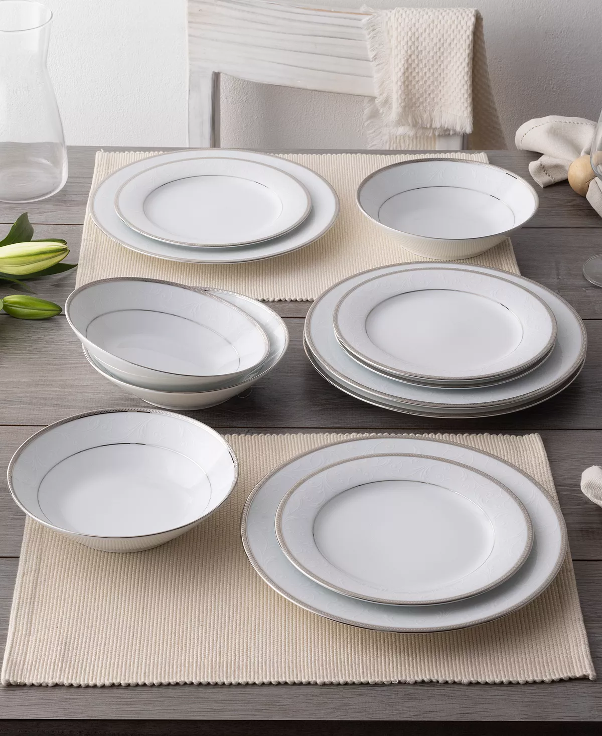 Noritake Regina Platinum Set Of 4 Dinner Plates, Service For 4 - Image 9