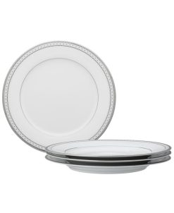 Noritake Rochester Platinum Set Of 4 Dinner Plates, Service For 4