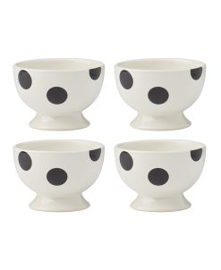 Kate Spade On The Dot Assorted Footed Dessert Bowls 4 Piece Set, Service For 4