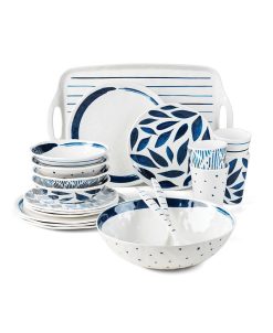 Lenox Blue Bay Melamine 20-Piece Dinnerware Set, Service For 4