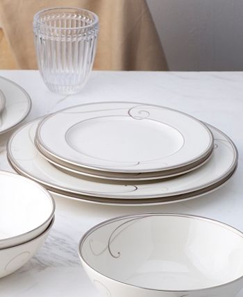 Platinum Wave Set Of 4 Dinner Plates, Service For 4 Noritake Platinum Wave Set Of 4 Dinner Plates, Service For 4 -VilleroyBoch shop