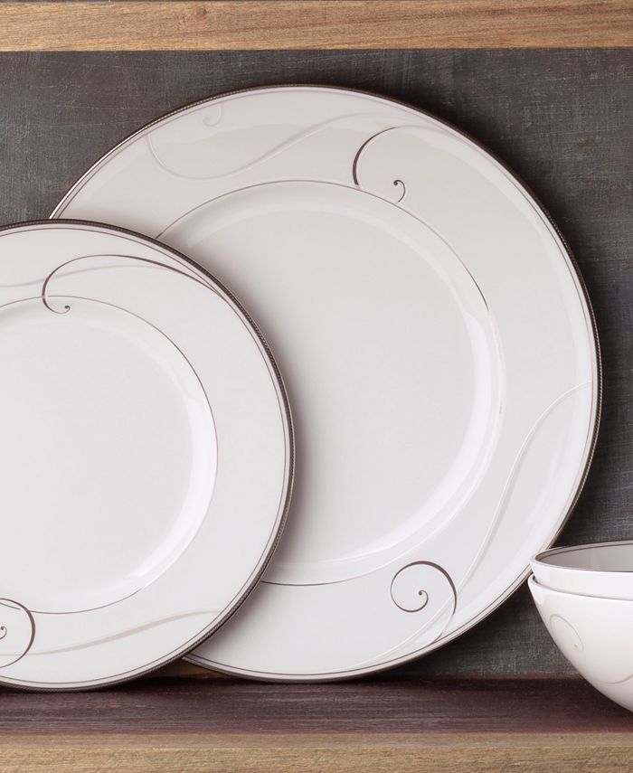 Platinum Wave Set Of 4 Dinner Plates, Service For 4 Noritake Platinum Wave Set Of 4 Dinner Plates, Service For 4 -VilleroyBoch shop