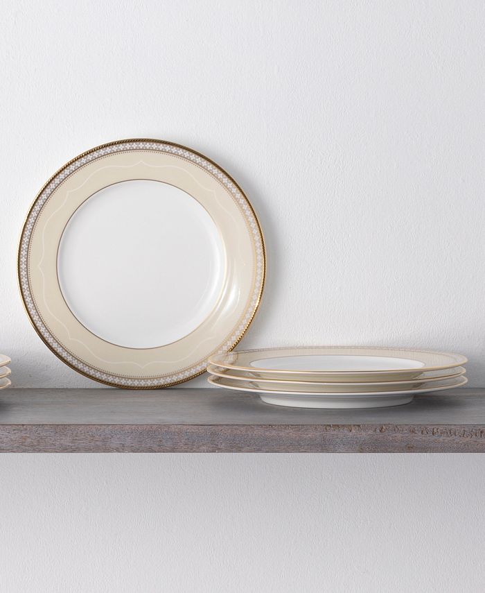 Noritake Trefolio Gold Set Of 4 Salad Plates, Service For 4 4 Noritake Trefolio Gold Set Of 4 Salad Plates, Service For 4 - Image 2