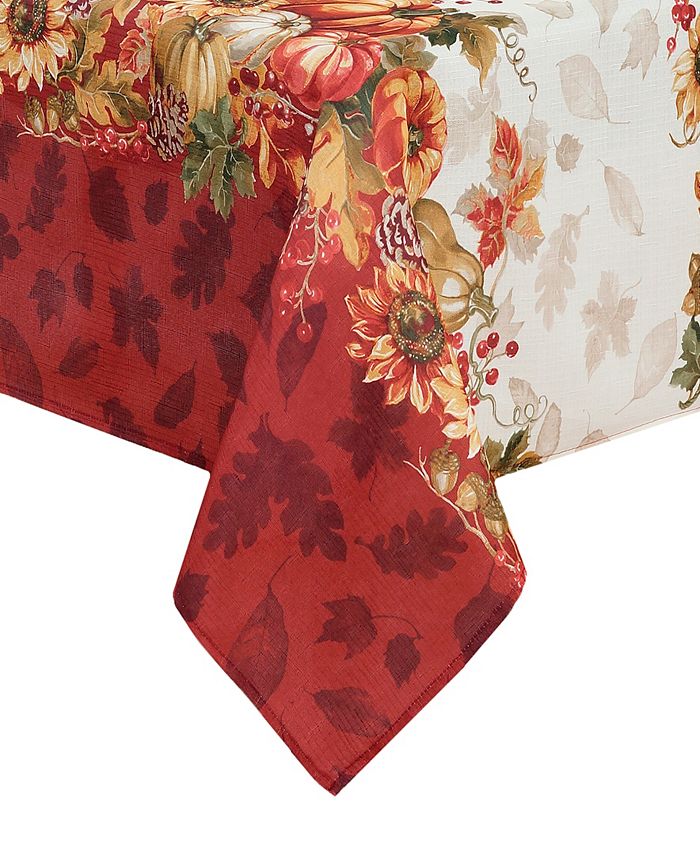 Swaying Leaves Bordered Fall Tablecloth, 52x52 Elrene Swaying Leaves Bordered Fall Tablecloth, 52x52 -VilleroyBoch shop