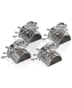 Michael Aram White Orchid Set Of 4 Napkin Rings