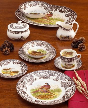 Spode Woodland By 5-Piece Place Setting With Pheasant Dinner Plate 4 Spode Woodland By 5-Piece Place Setting With Pheasant Dinner Plate - Image 2