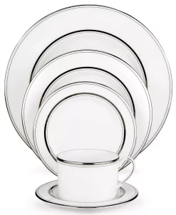 Kate Spade New York Library Lane Platinum 5 Piece Place Setting