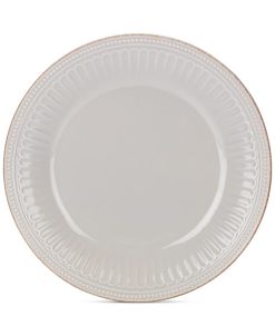 Lenox Dinnerware Stoneware French Perle Groove Dove Grey Dinner Plate, Created For Macy's