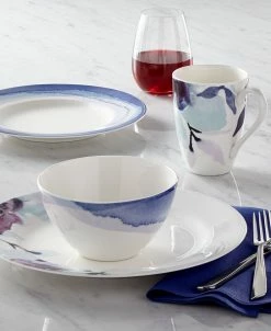 Lenox Dinnerware, Indigo Watercolor Stripe Collection, Created For Macy's