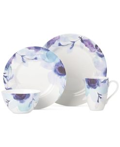 Lenox Indigo Watercolor Floral Porcelain 4-Pc. Place Setting, Created For Macy's