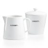The Cellar Whiteware Words Collection Light & Sweet Sugar & Creamer, Created For Macy's