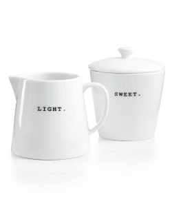 The Cellar Whiteware Words Collection Light & Sweet Sugar & Creamer, Created For Macy's