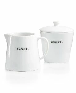 The Cellar Whiteware Words Collection Light & Sweet Sugar & Creamer, Created For Macy's