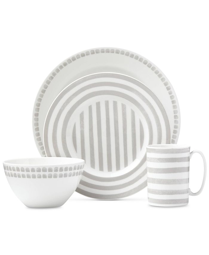 Kate Spade New York Charlotte Street North Grey Collection 4-Piece Place Setting 3 Kate Spade New York Charlotte Street North Grey Collection 4-Piece Place Setting