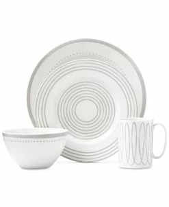 Kate Spade New York Charlotte Street West Grey Collection 4-Piece Place Setting