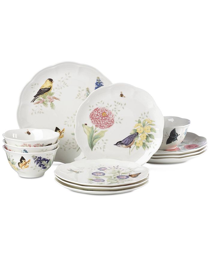 Lenox Butterfly Meadow Flutter 12-Pc. Dinnerware Set, Service For 4 3 Lenox Butterfly Meadow Flutter 12-Pc. Dinnerware Set, Service For 4